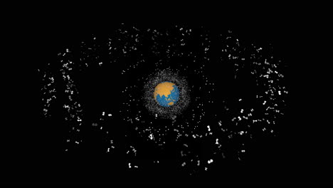 Satélites-En-órbita-Terrestre-Baja,-Media-Y-Geosíncrona,-Bucle-Sin-Interrupción