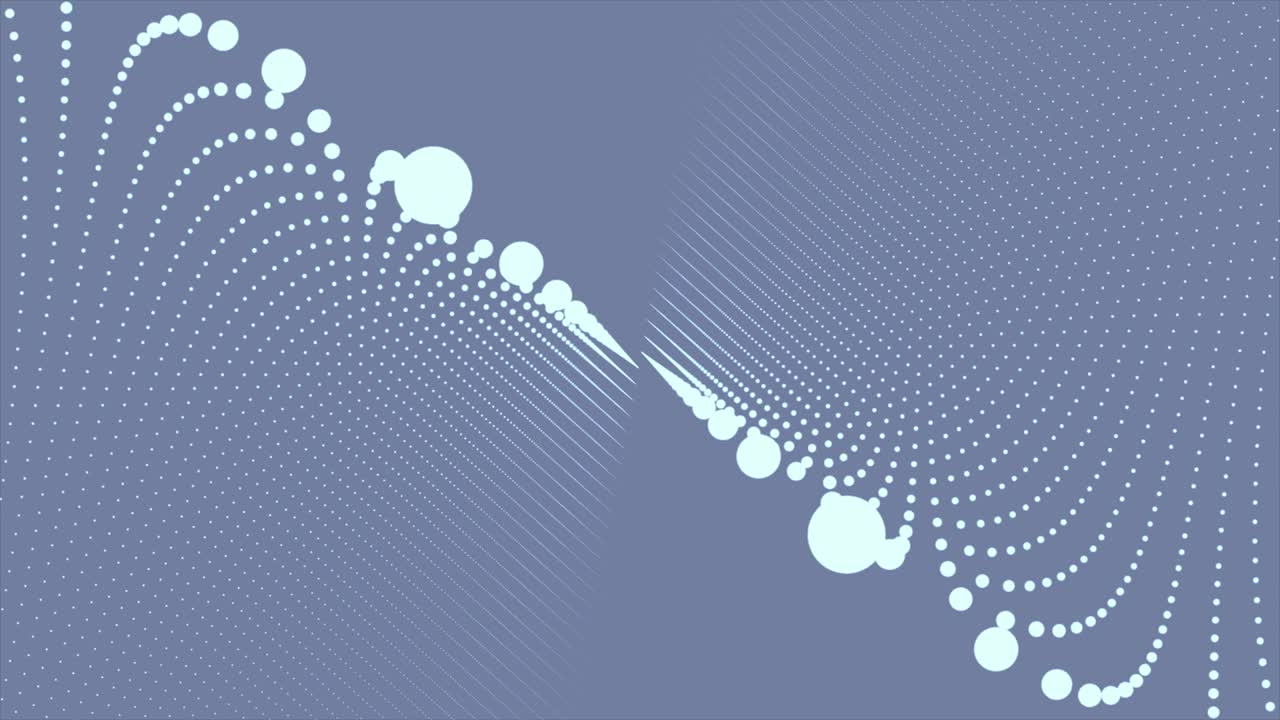 기술 네트워크의 추상적인 배경: 회전 및 비행의 애니메이션 추상적인 박이는 점 연결 네트워크