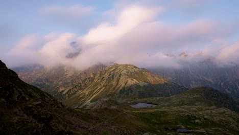 Amazing-timelapse-of-clouds-moving-over-the-mountain-range-Lagorai-in-Italy-during-sunset