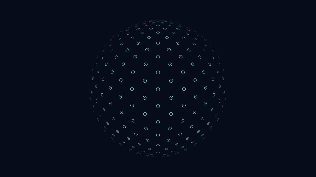 Green dotted sphere floating in space
