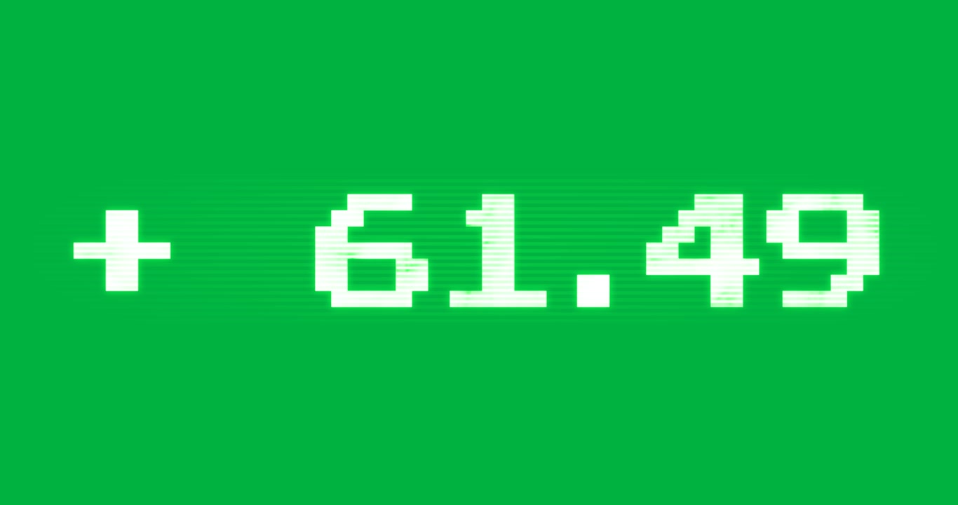 Animation of financial data processing on transparent background