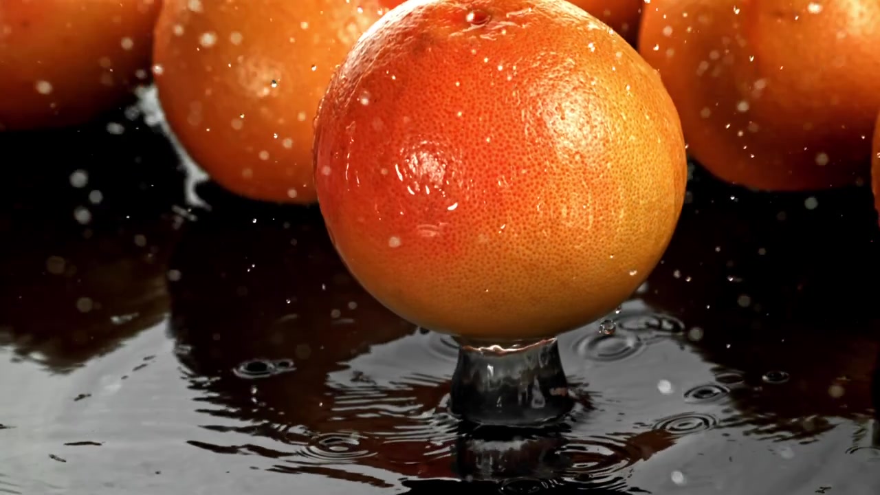 Pompelmo che cade nell'acqua in super rallentatore