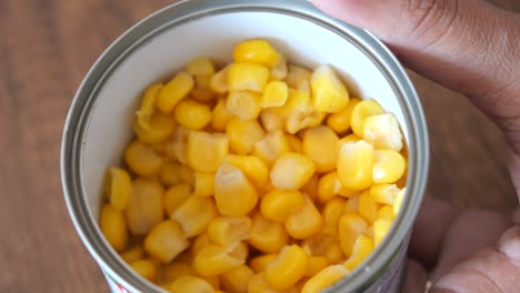 close up of a can of corn