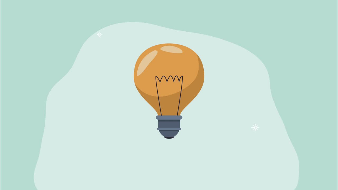 animación de la idea creativa de la bombilla