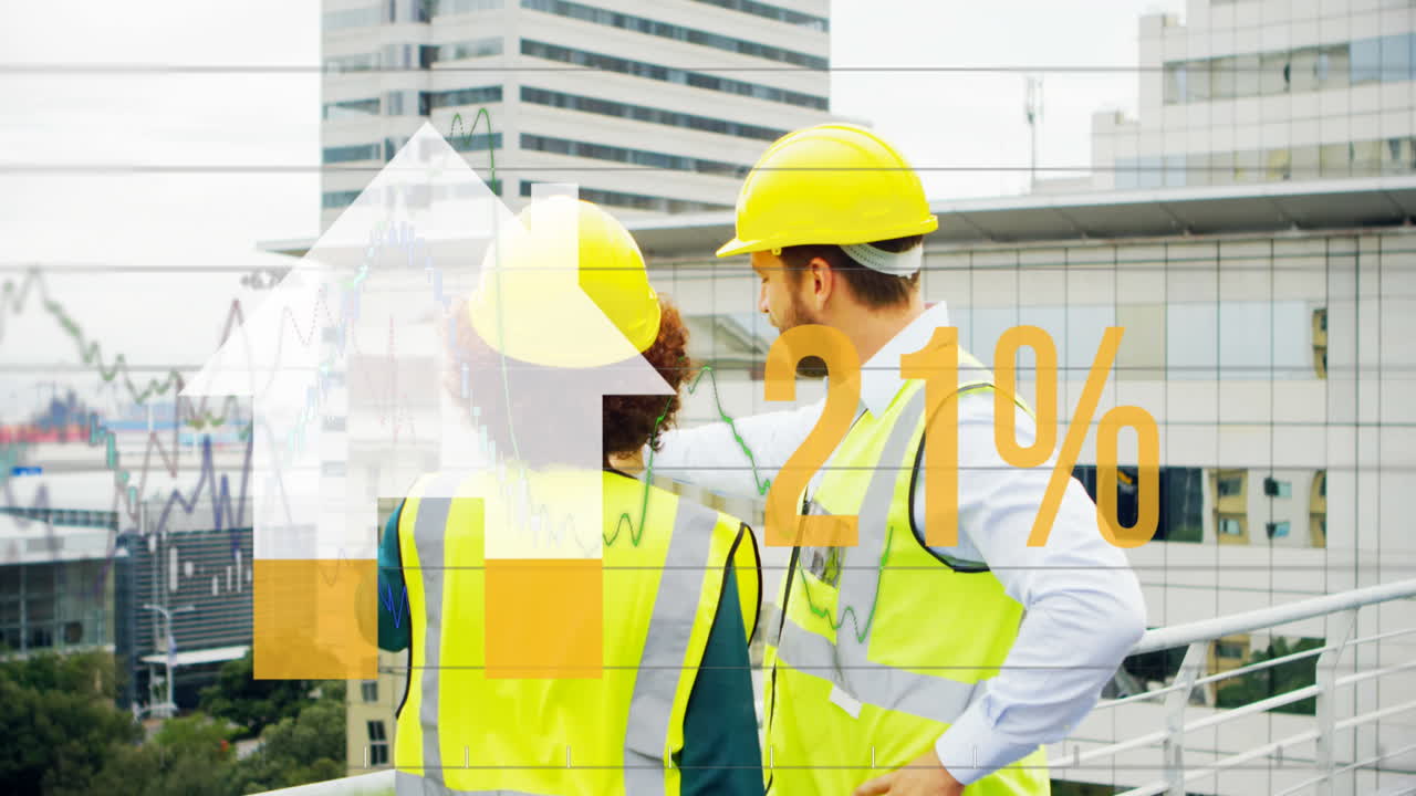 datos gráficos financieros sobre los trabajadores del sitio.