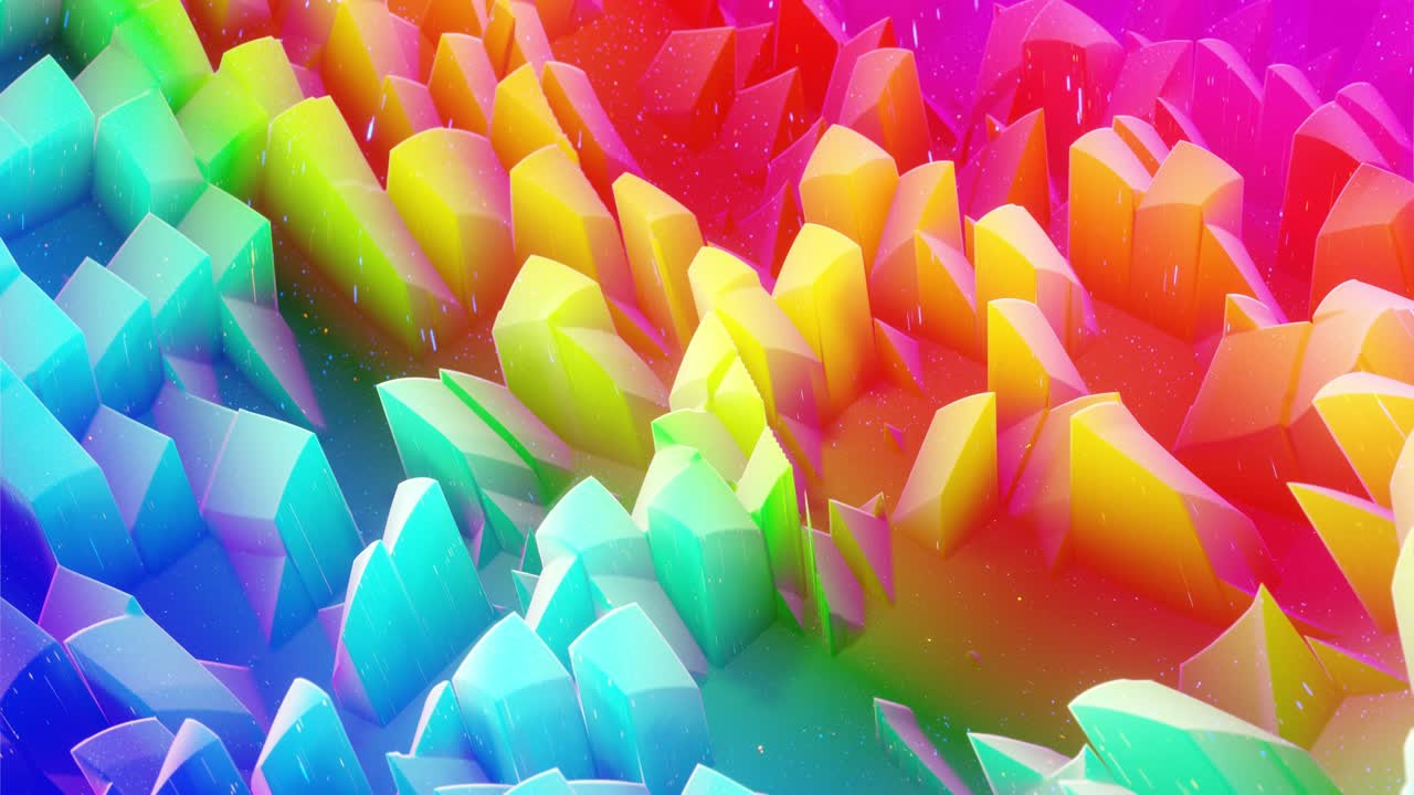 스트루드 또는 디스플레이스 파동으로 아름다운 추상적인 3d 표면은 루프로 변환됩니다. 무지개 그라디언트: 달함이나 마말라드와 같은 부드러운 매트 재료, 가운 내부 빛, 모핑 표면에서 반이는.