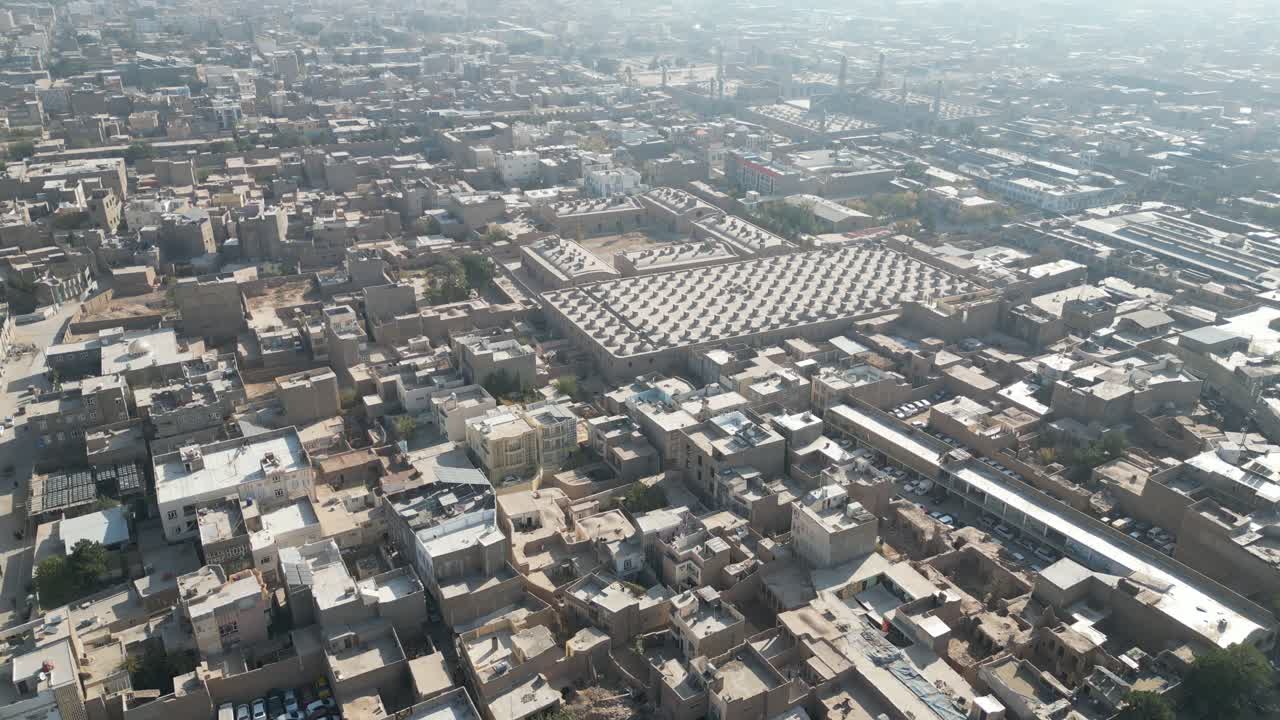 Herat Citadel Aerial drone Ancient Fortress and Great Friday mosque of Herat, Afghanistan