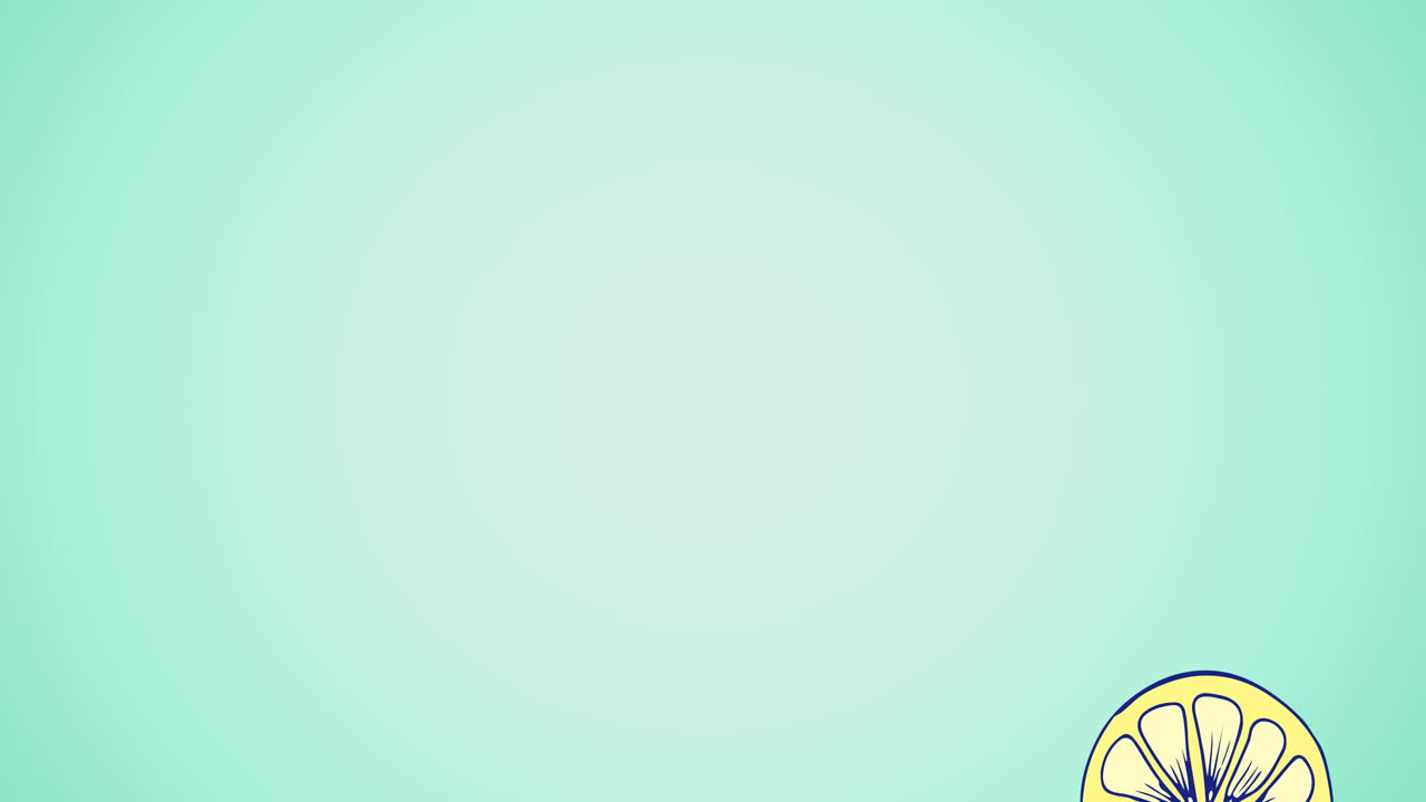 Animation of single lemons floating on green background