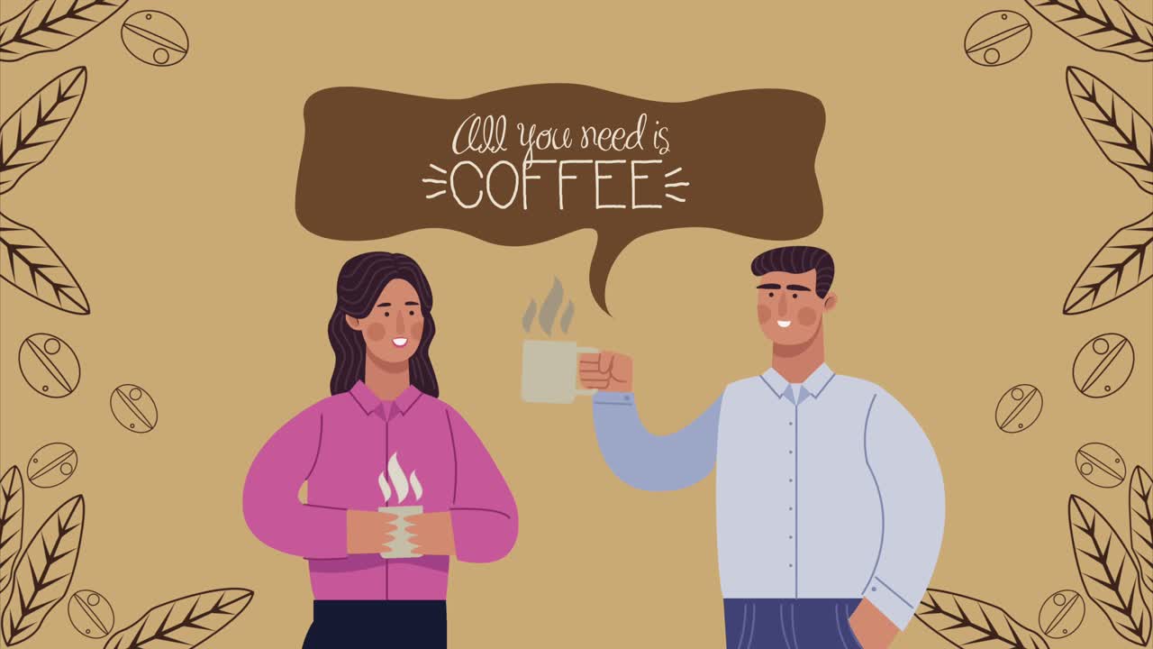 coffee shop couple drinking scene