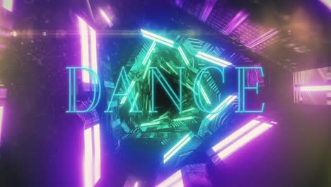 animation of dance text over shapes