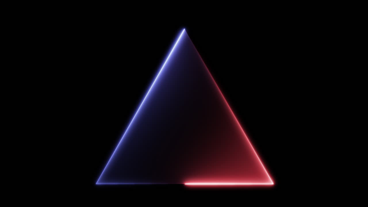 Sci-Fi Neon Triangle Frame Seamless Loop Animation