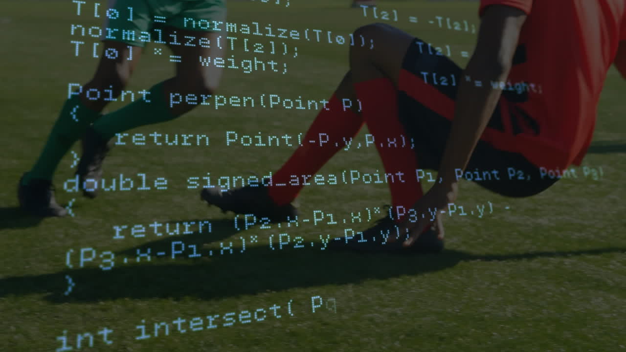Animation of data processing over football players