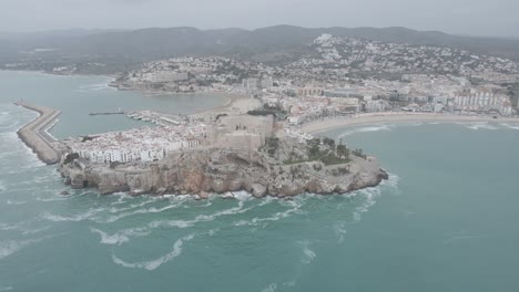 Peñíscola-Peninsula-and-Castle,-Spain-in-4K-Format:-MOV-|-4K-|-25fps-|-D-Cinelike-|-Ungraded