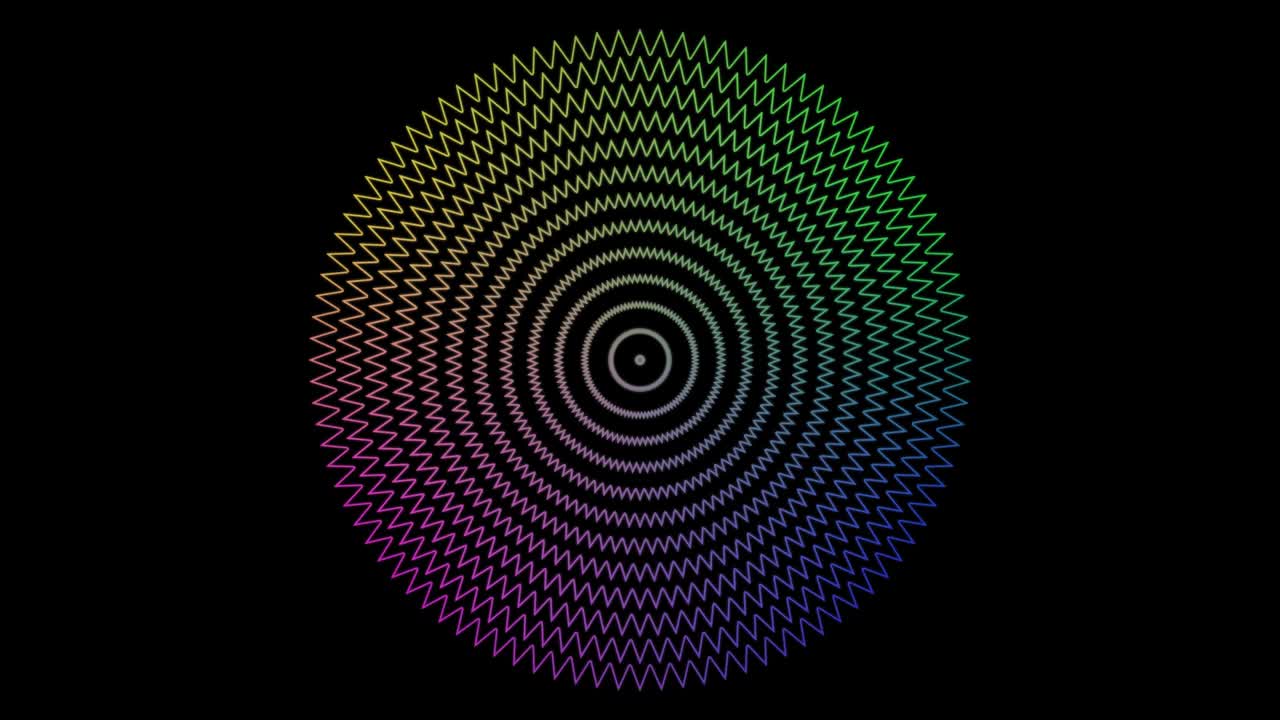Hypnotic wavy rings on a dark background