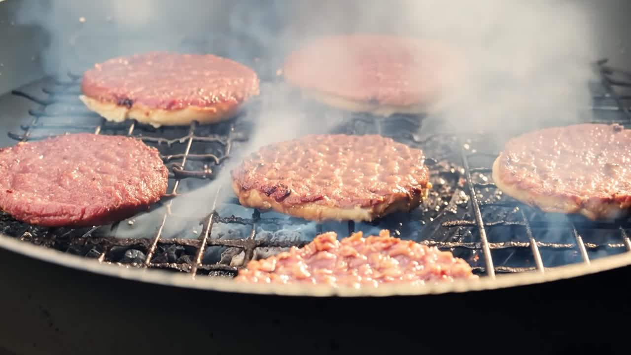 Burgers on the grill