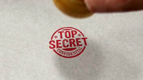 top secret confidential stamp and stamping loop animation