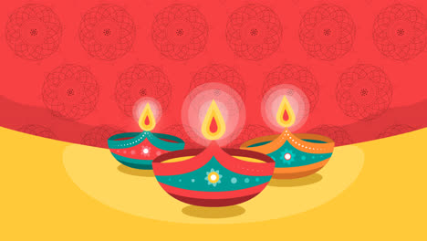 eine animation eines schönen diwali-hintergrunds mit flachem design