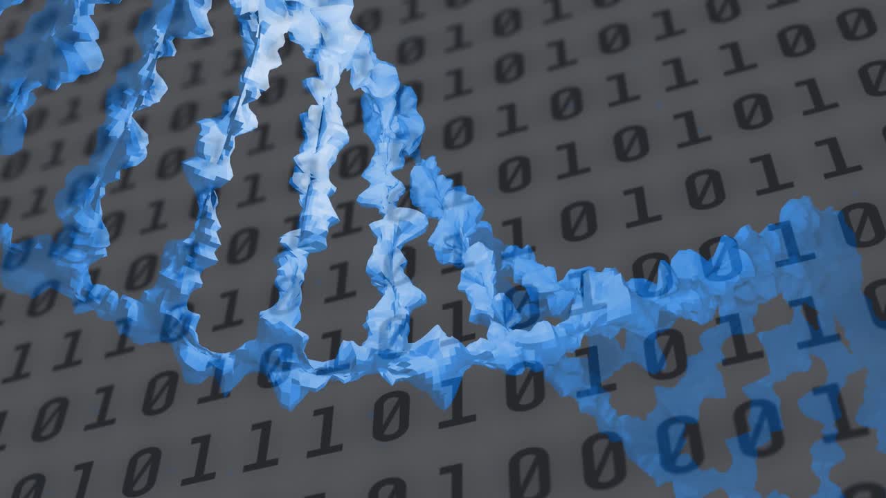 animación de la cadena de adn sobre el procesamiento de datos