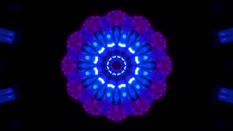 psychedelic fractal mandala, video tunnel on black background. animated symmetric patterns for spiritual and meditation training.