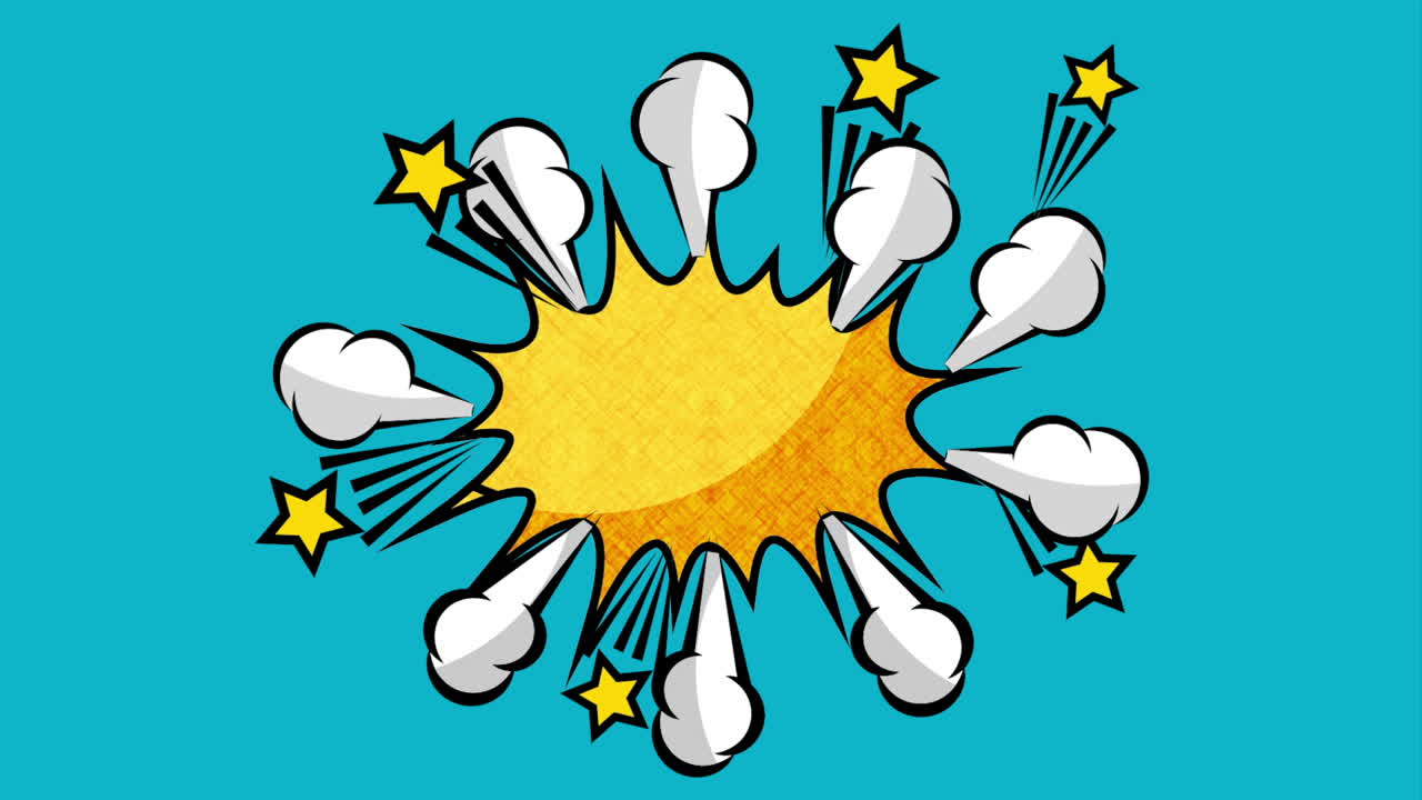 폭발적인 팝 아트 스타일의 애니메이션