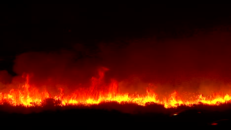 The-Thomas-Fire-Burns-At-Night-In-The-Grass-Above-The-101-Freeway-Near-Ventura-And-Santa-Barbara-California