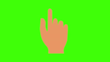 animation of a hand cursor icon on a green background