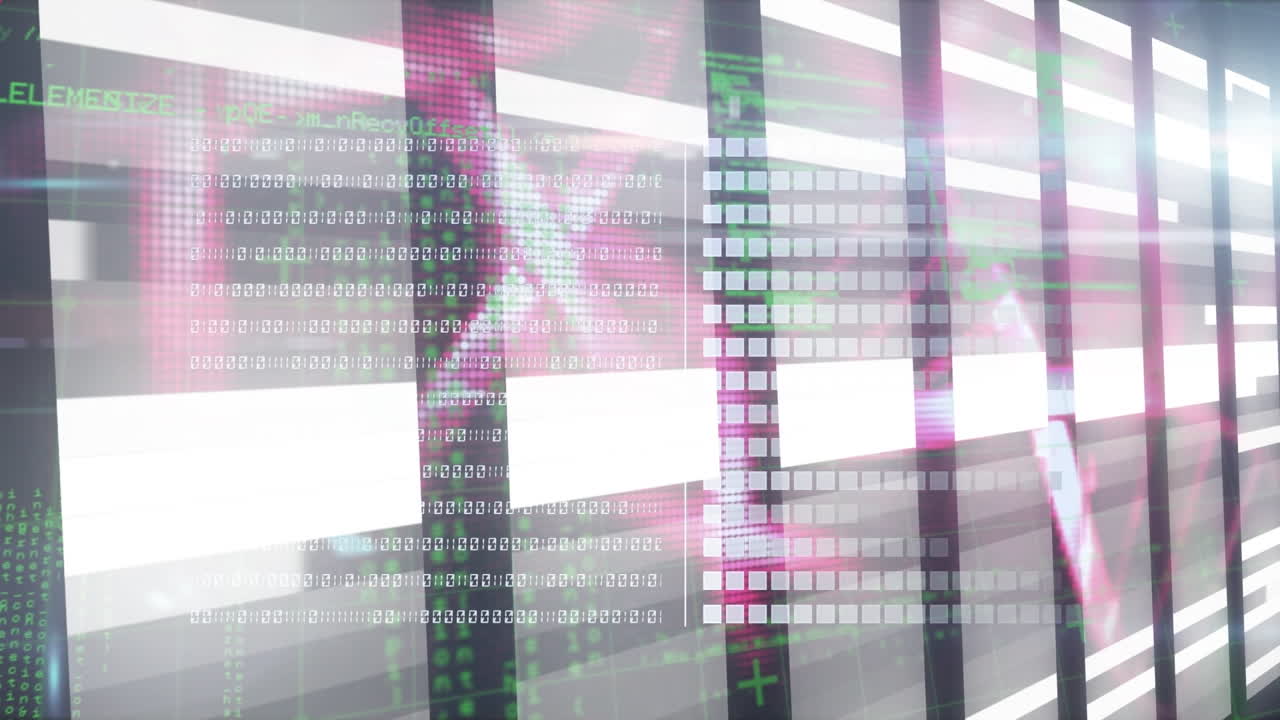 컴퓨터 서버를 통해 데이터 처리의 애니메이션