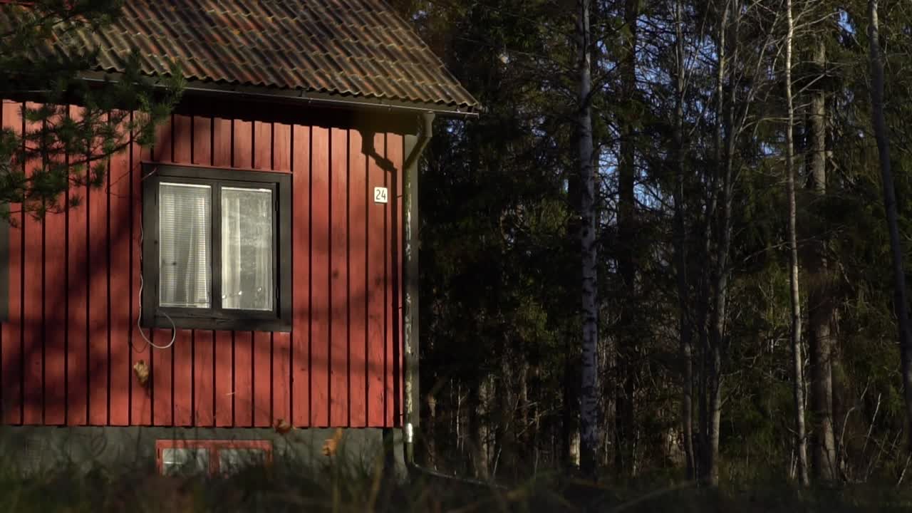 경로에서 나뭇잎을 불고 있는 야드 키퍼 여성