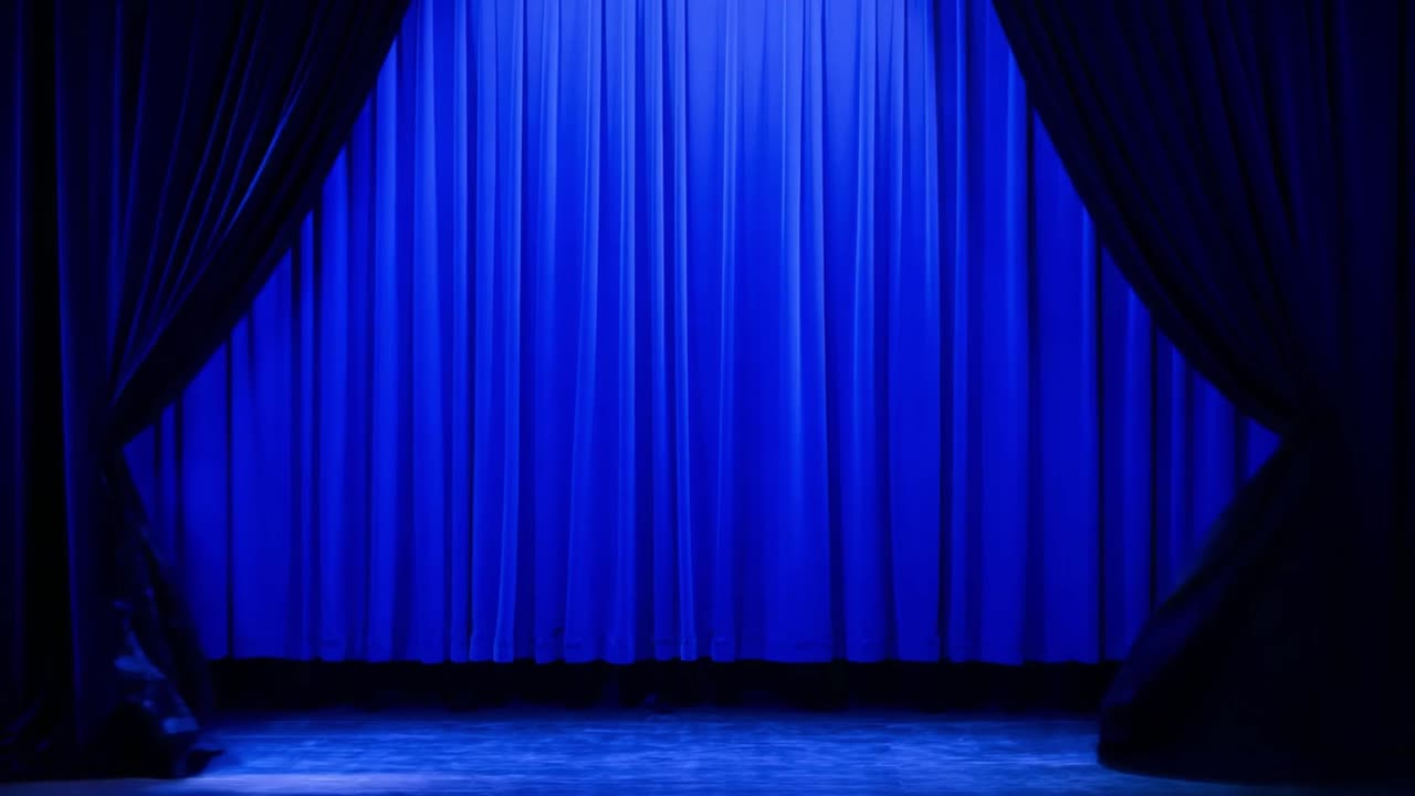 Blue Stage Curtains