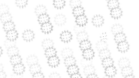 3d rendering of a stroke lines perfect loop corona virus rotating and moving, covid 19 virus cell icon