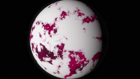 alien planet with red and white surface