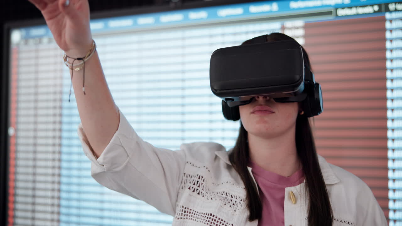 Woman using a VR headset