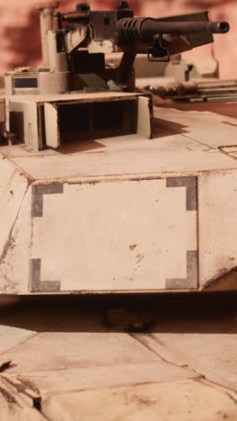 close-up of a desert tank