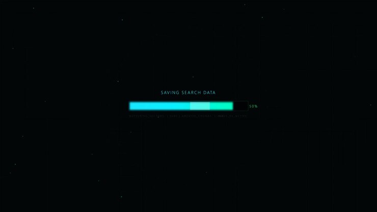 Digital Progress Bar Loading Data on Dark Background