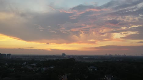 sunset over the city