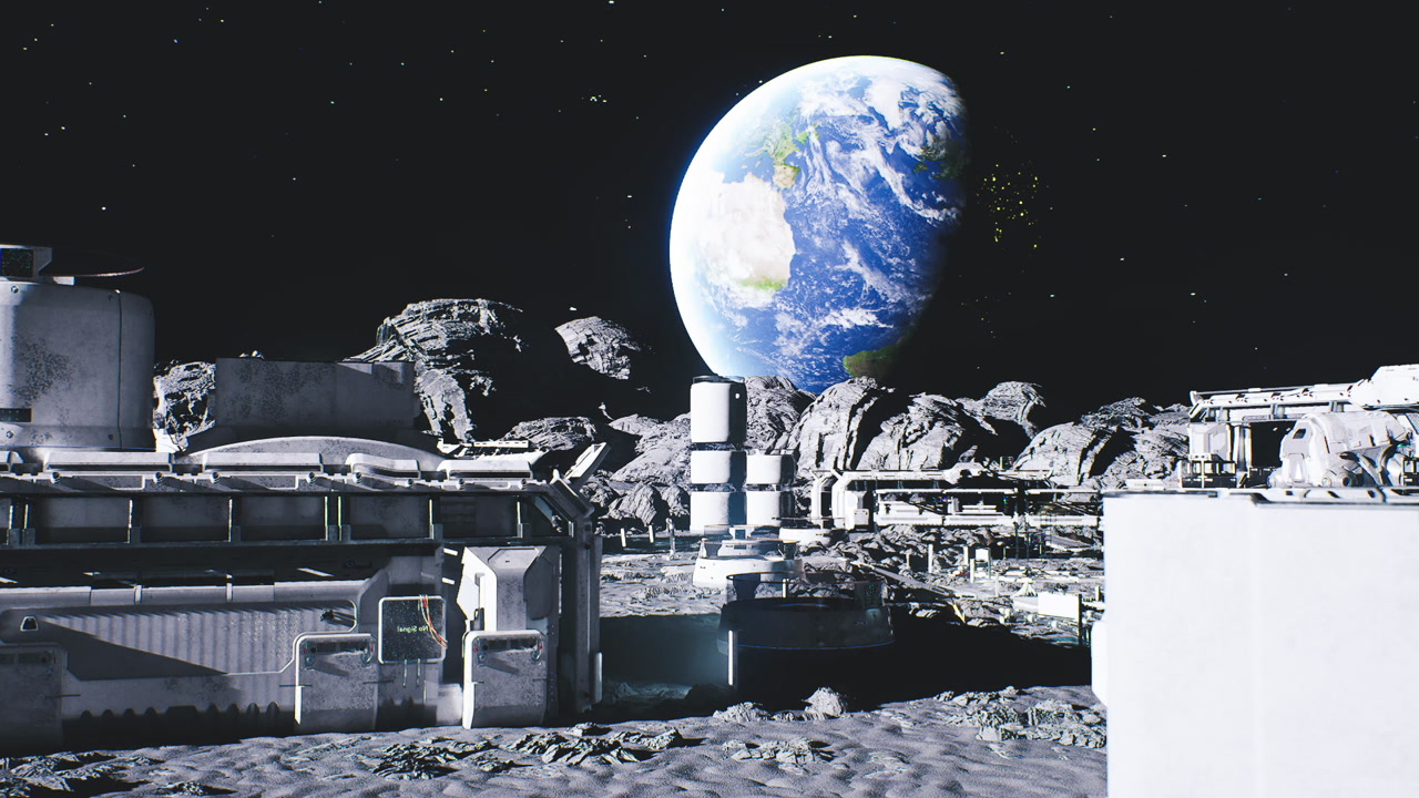 Complete lunar habitat with essential service modules and access points