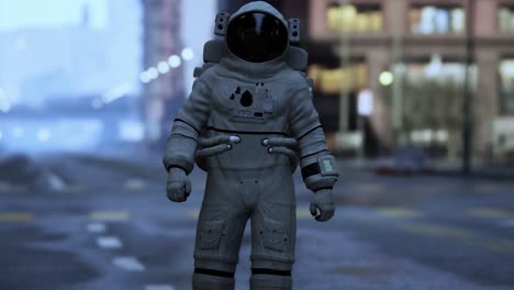 Einsamer-Astronaut-In-Einer-Verlassenen-Stadt-4k