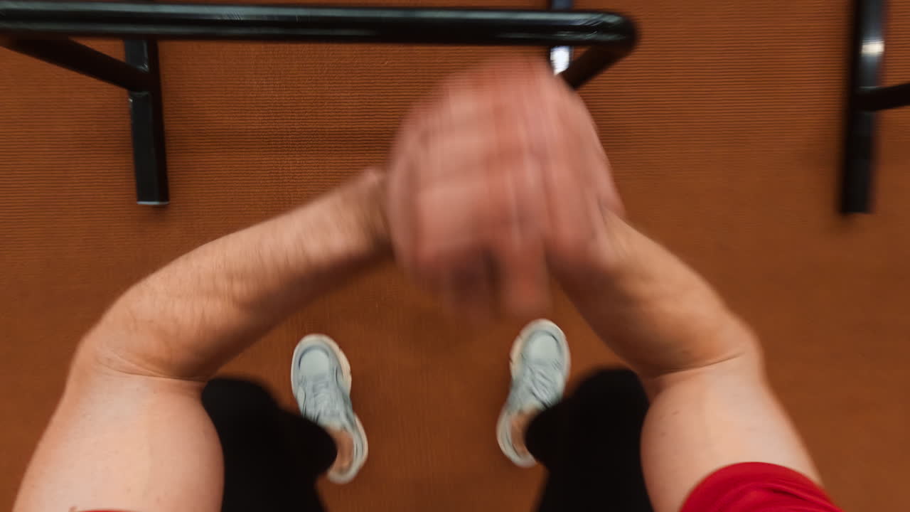 First-person perspective of a person exercising