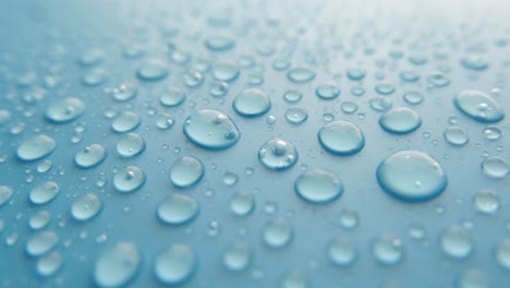 water droplets on a blue surface