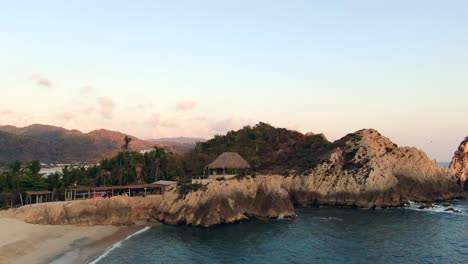 Picturesque-View-Of-Playa-Maruata-On-The-Coast-Of-Michoacan-In-Mexico