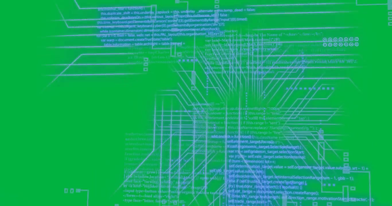 Animation of artificial intelligence data processing over transparent background