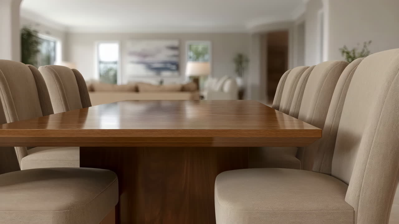 Modern Dining Table and Chairs in a Home Interior