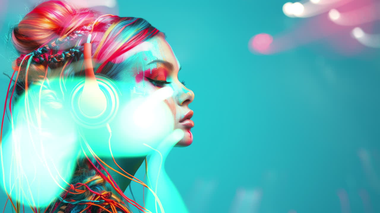 women with headphones and speakers made with generative AI