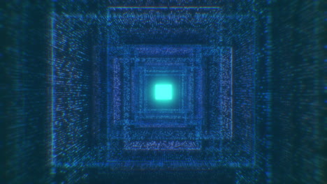 Futuristischer-Cyberspace-Digitaltechnologie-Hintergrundpartikeltunnel
