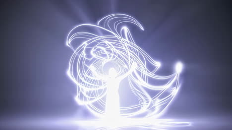 glowing woman in motion