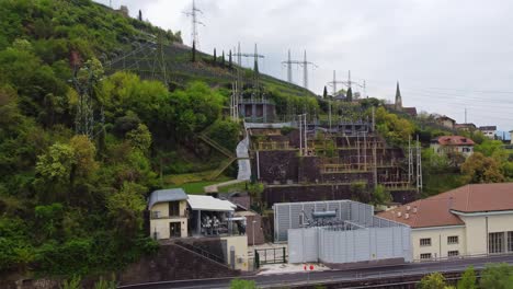 aerial view of electrical substation in bolzano italy