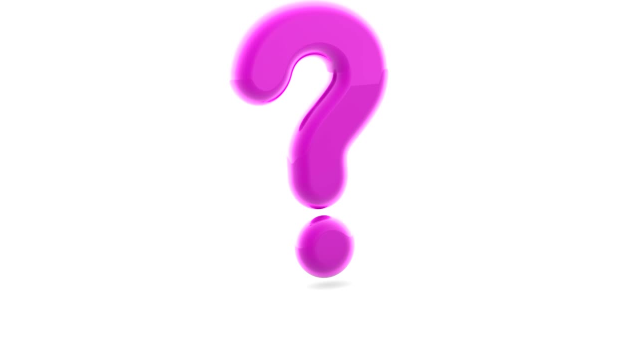 Question mark. Looping footage has 4K resolution.