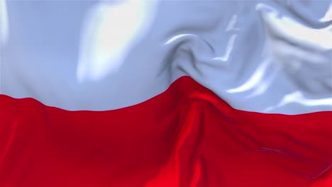 233 poland flag waving in wind slow motion animation 4k realistic fabric texture flag smooth blowing