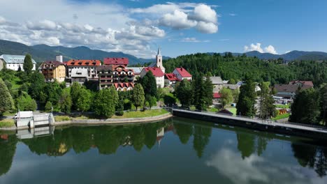 alpine village by the lake