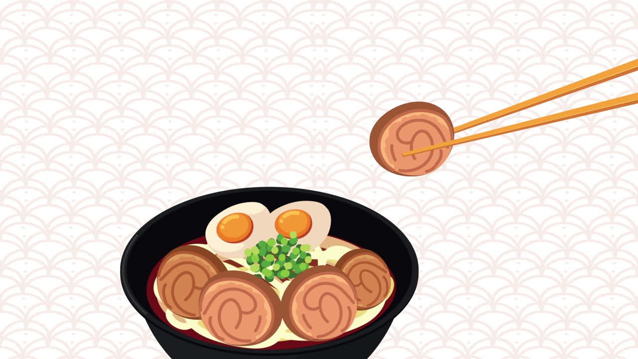 ramen con cerdo y huevo.